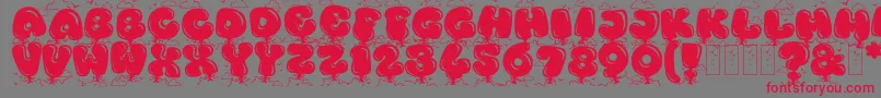 フォントKingthingsBloone – 赤い文字の灰色の背景