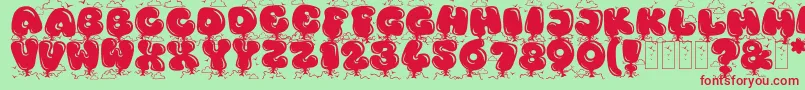 KingthingsBloone Font – Red Fonts on Green Background