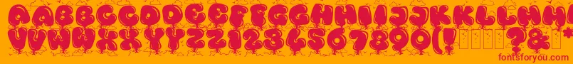 KingthingsBloone Font – Red Fonts on Orange Background