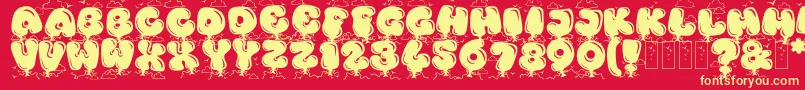 フォントKingthingsBloone – 黄色の文字、赤い背景