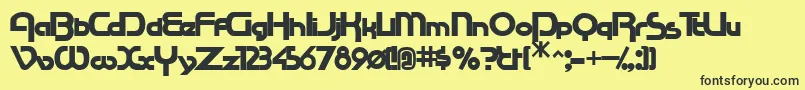 RacetracsskBold Font – Black Fonts on Yellow Background