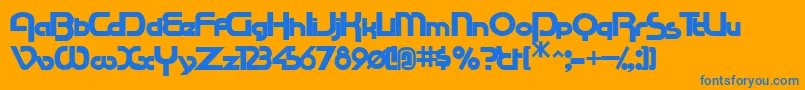 RacetracsskBold Font – Blue Fonts on Orange Background