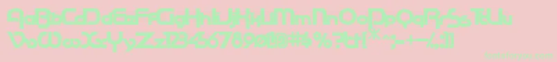 RacetracsskBold Font – Green Fonts on Pink Background