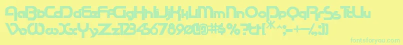 RacetracsskBold Font – Green Fonts on Yellow Background
