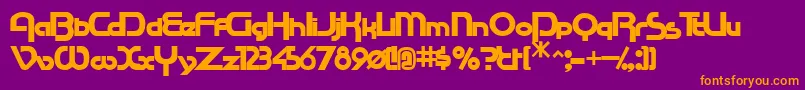 RacetracsskBold Font – Orange Fonts on Purple Background