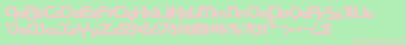 RacetracsskBold-fontti – vaaleanpunaiset fontit vihreällä taustalla