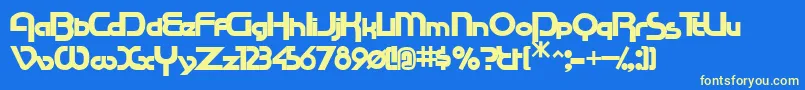 RacetracsskBold Font – Yellow Fonts on Blue Background