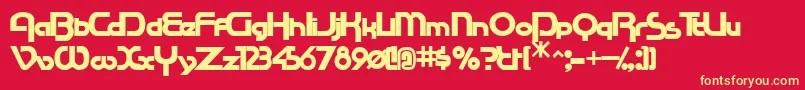 RacetracsskBold Font – Yellow Fonts on Red Background