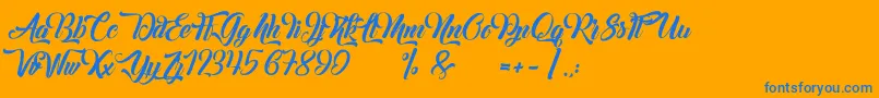 Margueritas Font – Blue Fonts on Orange Background