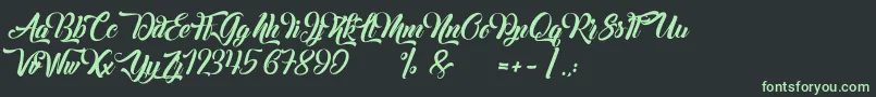 Margueritas Font – Green Fonts on Black Background