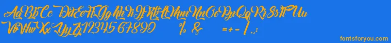 Margueritas Font – Orange Fonts on Blue Background