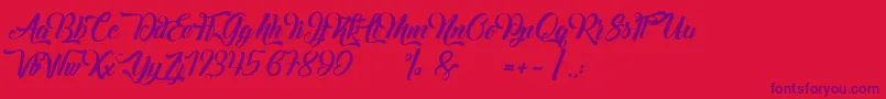 Margueritas Font – Purple Fonts on Red Background