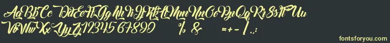 Margueritas Font – Yellow Fonts on Black Background