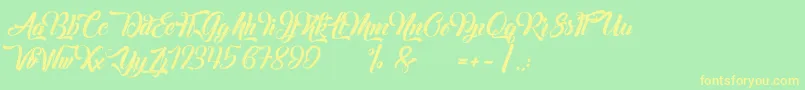 Margueritas Font – Yellow Fonts on Green Background