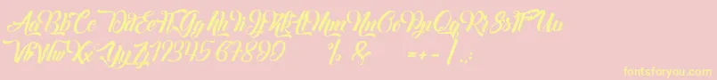 Margueritas Font – Yellow Fonts on Pink Background