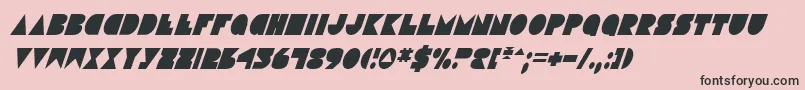 Fonte DiscoDeckCondensedItalic – fontes pretas em um fundo rosa