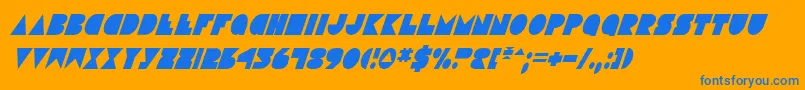 DiscoDeckCondensedItalic Font – Blue Fonts on Orange Background