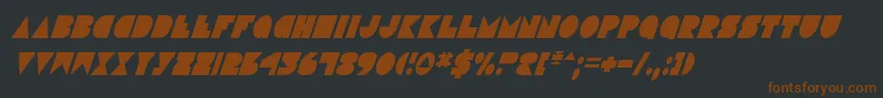 DiscoDeckCondensedItalic-Schriftart – Braune Schriften auf schwarzem Hintergrund