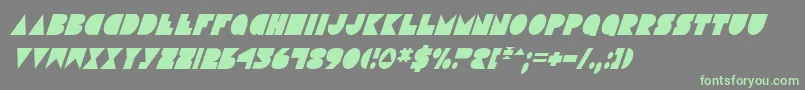 フォントDiscoDeckCondensedItalic – 灰色の背景に緑のフォント
