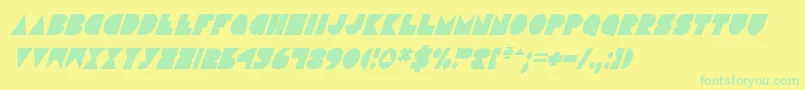 フォントDiscoDeckCondensedItalic – 黄色い背景に緑の文字