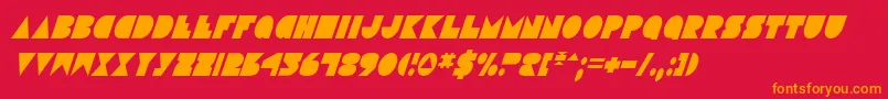 DiscoDeckCondensedItalic Font – Orange Fonts on Red Background