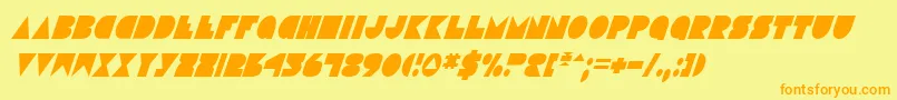 DiscoDeckCondensedItalic Font – Orange Fonts on Yellow Background