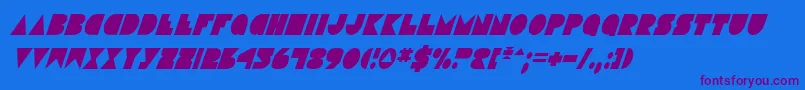 DiscoDeckCondensedItalic-Schriftart – Violette Schriften auf blauem Hintergrund
