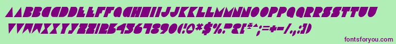 DiscoDeckCondensedItalic-Schriftart – Violette Schriften auf grünem Hintergrund
