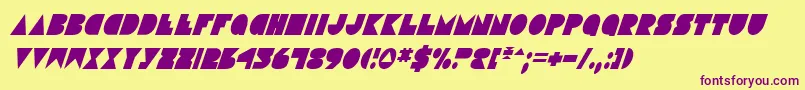 Police DiscoDeckCondensedItalic – polices violettes sur fond jaune