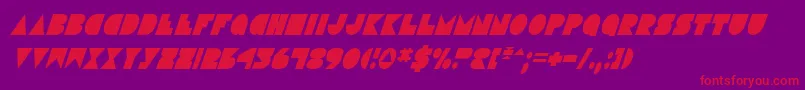 DiscoDeckCondensedItalic Font – Red Fonts on Purple Background