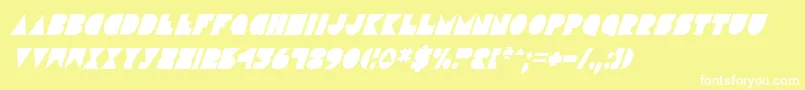 フォントDiscoDeckCondensedItalic – 黄色い背景に白い文字