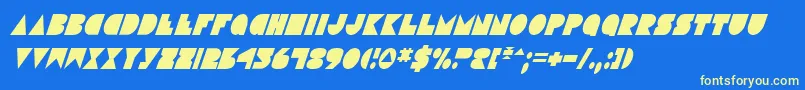 DiscoDeckCondensedItalic Font – Yellow Fonts on Blue Background