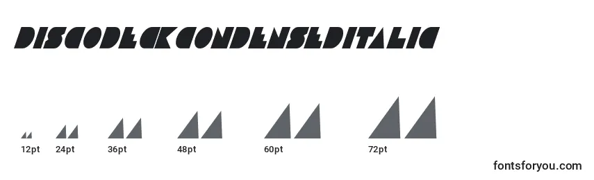 Размеры шрифта DiscoDeckCondensedItalic