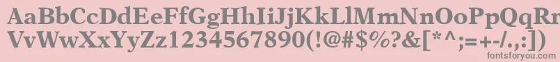 A831RomanBold-fontti – harmaat kirjasimet vaaleanpunaisella taustalla