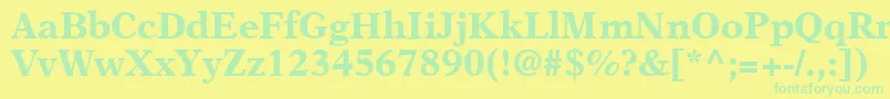 A831RomanBold Font – Green Fonts on Yellow Background