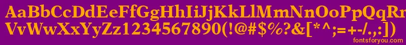 A831RomanBold Font – Orange Fonts on Purple Background