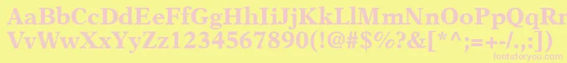 A831RomanBold Font – Pink Fonts on Yellow Background