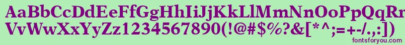 A831RomanBold Font – Purple Fonts on Green Background