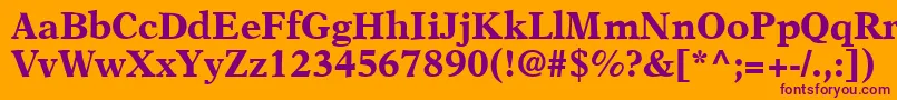 A831RomanBold Font – Purple Fonts on Orange Background