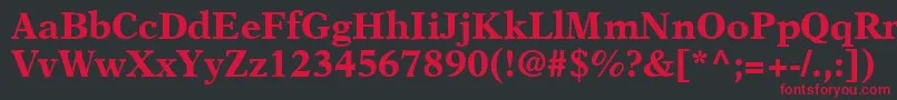 A831RomanBold Font – Red Fonts on Black Background