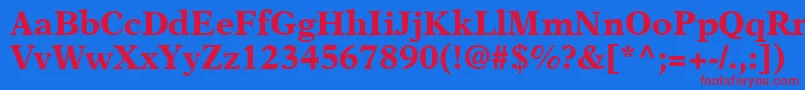 A831RomanBold-fontti – punaiset fontit sinisellä taustalla