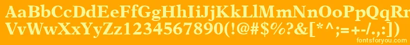 A831RomanBold Font – Yellow Fonts on Orange Background