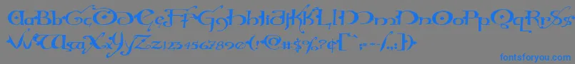 Hollyjinglesolidexpand Font – Blue Fonts on Gray Background