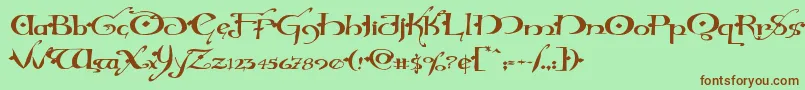 Hollyjinglesolidexpand Font – Brown Fonts on Green Background