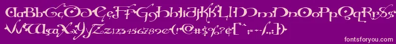 Hollyjinglesolidexpand Font – Pink Fonts on Purple Background