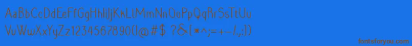 Raradolorregular Font – Brown Fonts on Blue Background