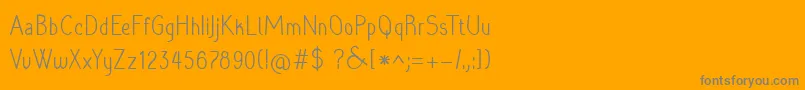 Fonte Raradolorregular – fontes cinzas em um fundo laranja