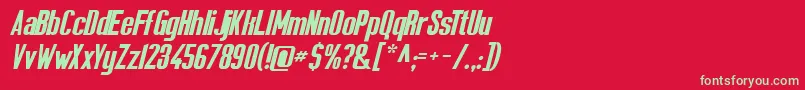 フォントSolesurvivorregular – 赤い背景に緑の文字