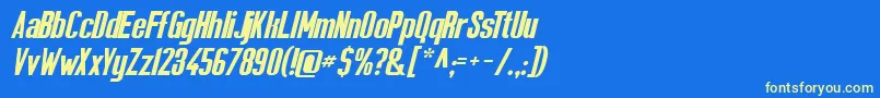 Шрифт Solesurvivorregular – жёлтые шрифты на синем фоне