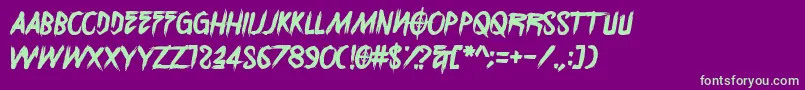 OverdriveSunset Font – Green Fonts on Purple Background